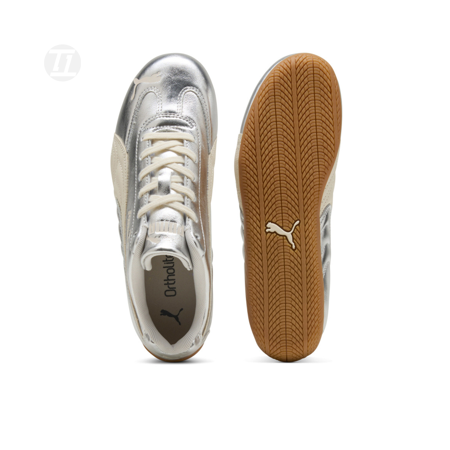 PUMA SPEEDCAT SILVER女子单依纯金属烫银色赛车薄底鞋 406881-02,淘宝优惠券,粉丝福利购,淘宝优惠卷