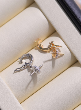 DIY手工制作珍珠项坠多功能开口吊坠银饰 s925纯银双珠葫芦配件