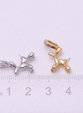 DIY手工制作珍珠项坠多功能开口吊坠银饰 s925纯银泡泡狗空托配件