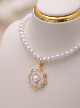 DIY手工制作珍珠项坠多功能开口吊坠银饰 s925纯银半成品空托配件