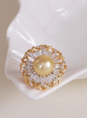 s925纯银戒指银饰配件珍珠饰品diy手工制作分色复古宫廷风空托