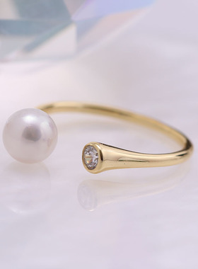 s925纯银戒指环 银饰开口可调节珍珠戒指托 DIY手工制作银配件