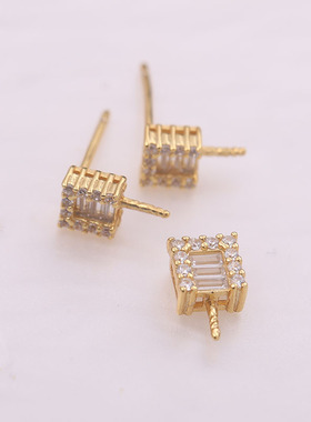 s925纯银手工diy制作耳钉吊坠