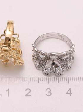 DIY配件s925纯银时尚戒指托指环