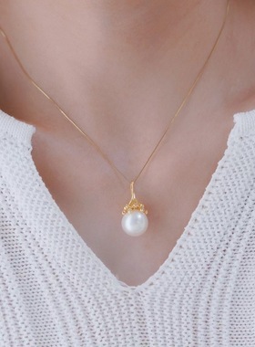 DIY手工制作珍珠项坠不含珍珠单个吊坠银饰 s925纯银吊坠配件