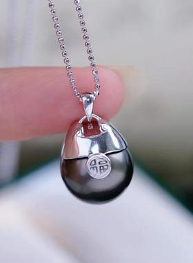 DIY手工制作珍珠项坠不含珍珠福袋吊坠银饰 s925纯银吊坠空托配件