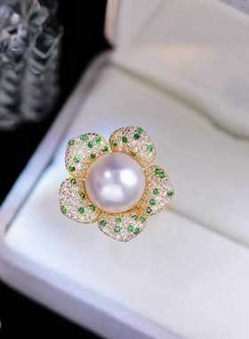 s925纯银戒指环 银饰开口可调节珍珠戒指托 DIY手工制作银配件