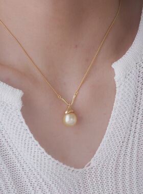 珍珠吊坠配件 s925纯银含项链 配件套链 diy吊坠项坠空托手工饰品