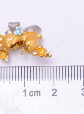 DIY手工制作珍珠项坠吊坠银饰 s925纯银哑光分色兔子挂坠空托配件