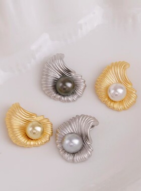 DIY手工制作珍珠项坠哑光吊坠银饰 s925纯银挂坠不含链半成品配件