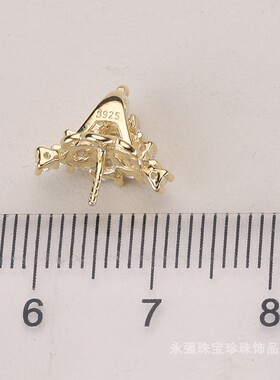 DIY配件 S925纯银套装冰雪女王吊坠头项链坠子空托珍珠半成品