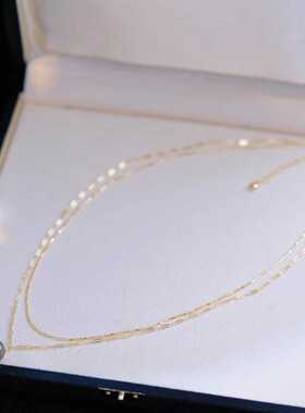 珍珠吊坠配件 s925纯银双层含项链 配件套链 diy吊坠项坠手工饰品