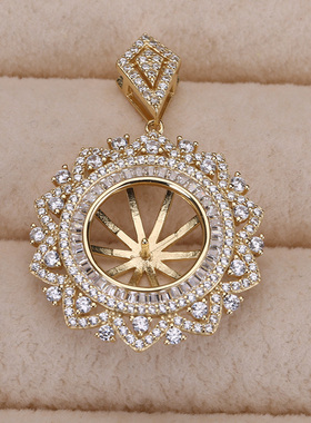 s925纯银耳钉项坠两件套配件 diy手工制作珍珠吊坠不含链配件