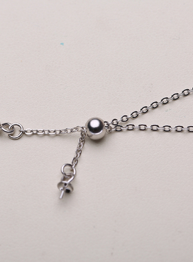 diys925单珠吊坠托银配件套链