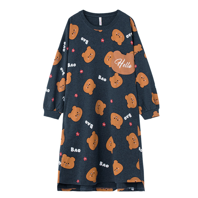 小熊奶黄包联名黛梦思春秋季睡裙 黛梦思睡裙