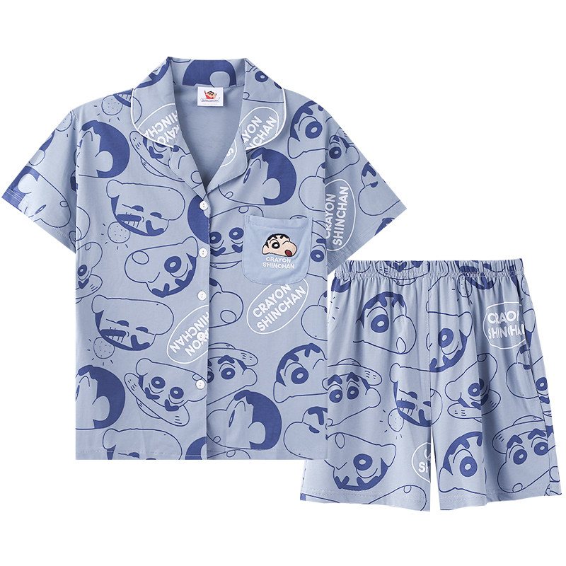 蜡笔小新2022年新款夏季纯棉男睡衣 黛梦思睡衣/家居服套装