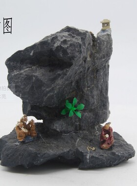 陶瓷假山生态瓶造景配件小泥人