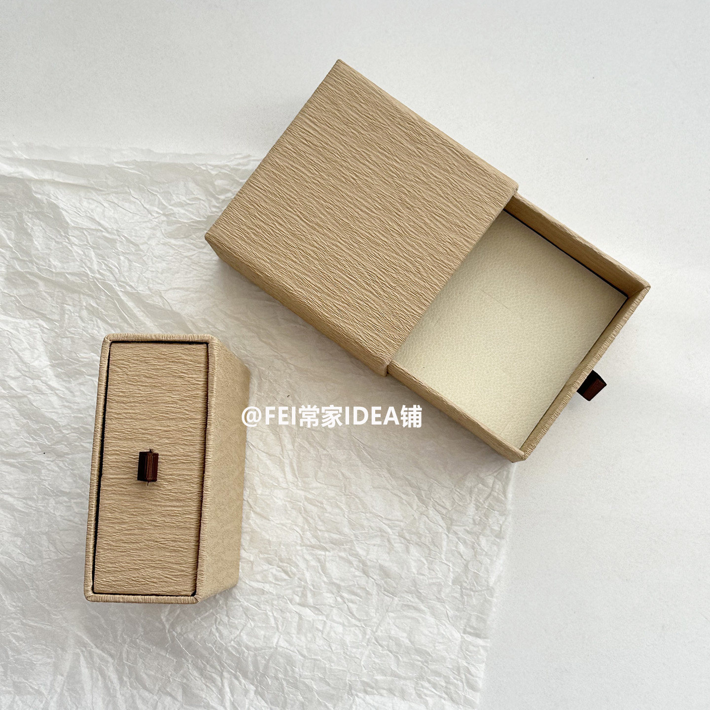 ins风原木色礼物盒小号简约法复古方形抽屉盒耳饰戒指礼品包装盒,淘宝优惠券,粉丝福利购,淘宝优惠卷