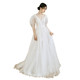 Light wedding dress designer elegant French sleeves with small tail