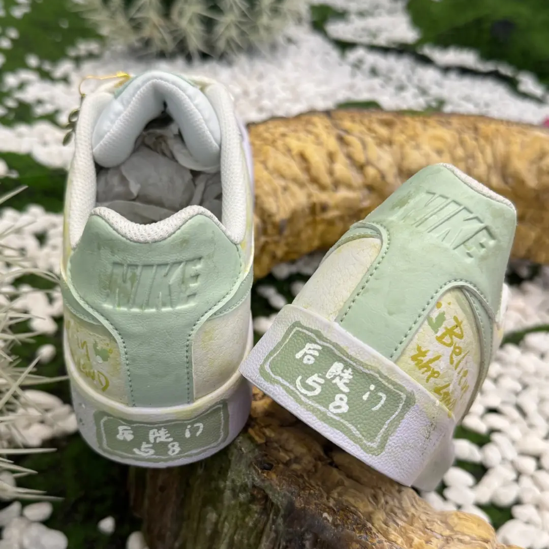 球鞋定制 Nike Court Royale 薄荷种子清新泼墨手绘低帮男女板鞋,淘宝优惠券,粉丝福利购,淘宝优惠卷