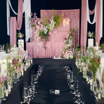 2023 Termied wedding celebration line curtain wedding ceiling decoration background curtain arranged props stage flow Su