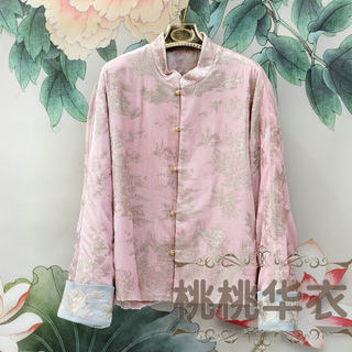 European station 25 autumn and winter new new chinese style national style stand collar loose silk velvet gold stamping fashion jacket cotton clothes