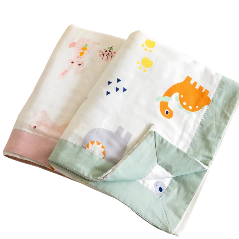 竹纤维儿童毛巾被夏季宝宝竹棉纱布盖毯棉纱婴儿空调被午睡冰丝毯 - 图0