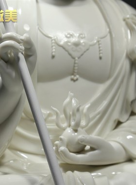 微美德化陶瓷10吋19p寸坐石地藏王菩萨像家用供奉地藏佛像禅意摆