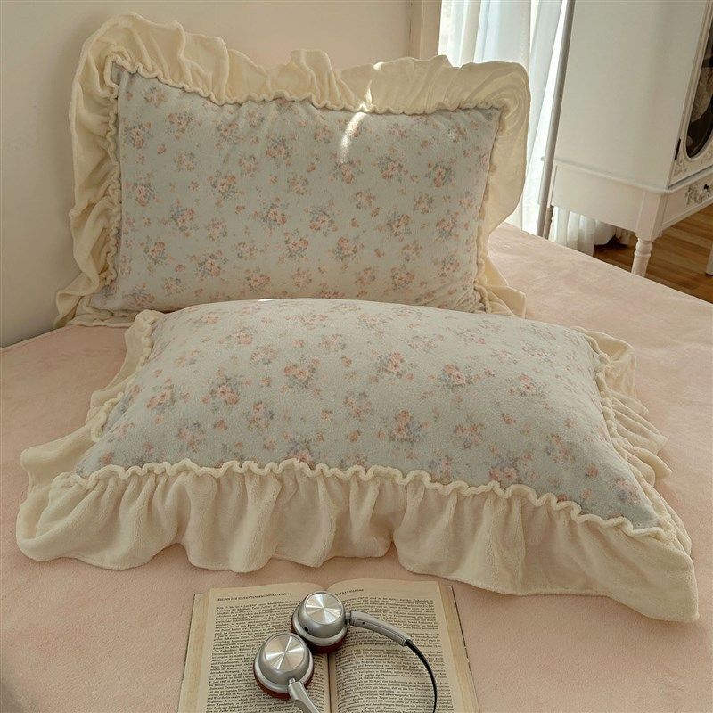法式奶油风碎花四件套牛奶绒花边款F被套冬季加厚保暖床单人三件,淘宝优惠券,粉丝福利购,淘宝优惠卷
