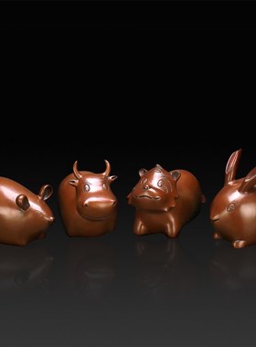 匠泽铜魂 纯铜i牛摆件紫铜十二生肖创意家居装饰品客厅工艺品摆件