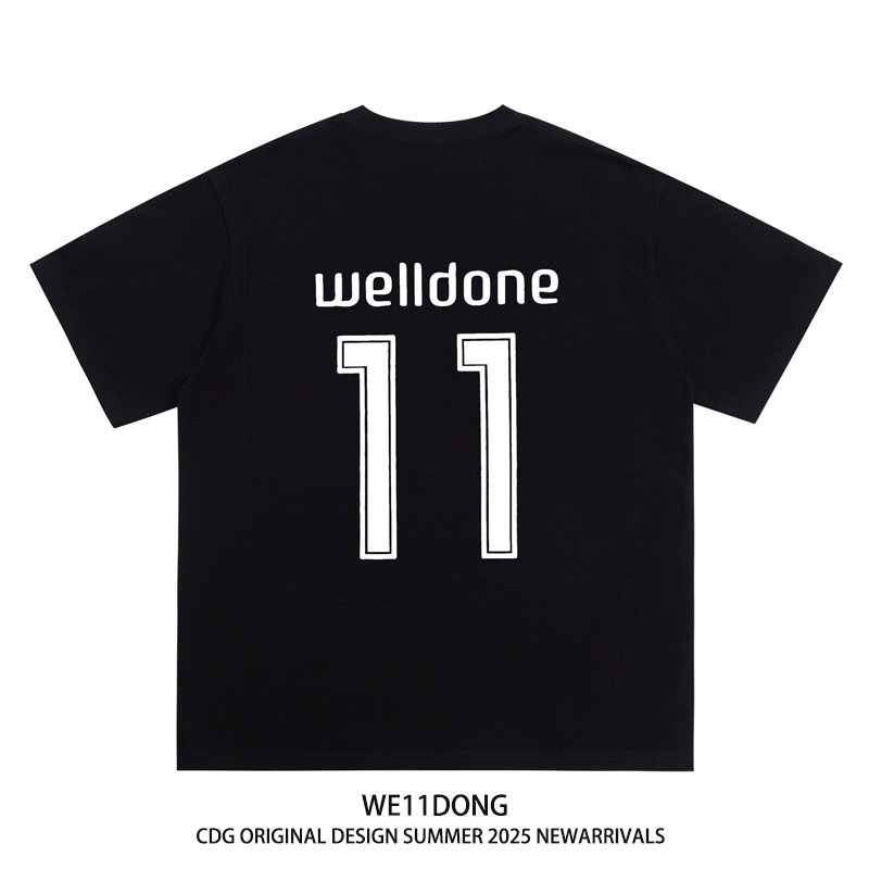WE11DONE CDG小众潮牌美式高街WELLDONE重磅宽松纯棉短袖T恤男女 - 图0