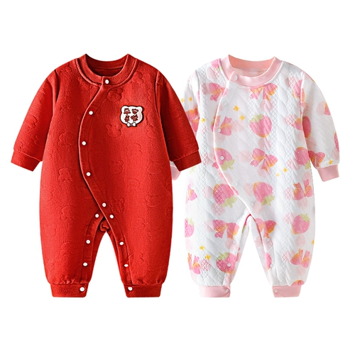 Детское стеганое удерживающее тепло хлопковое демисезонное боди для новорожденных для раннего возраста, нижнее белье