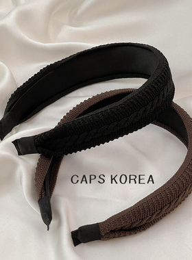 CAPS KOREA ｜针织毛线发箍宽边气质简约素色头箍韩国秋冬新款女