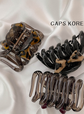 CAPS KOREA ｜显头圆醋酸小蝴蝶结后脑勺鲨鱼夹紧实发量少抓发夹
