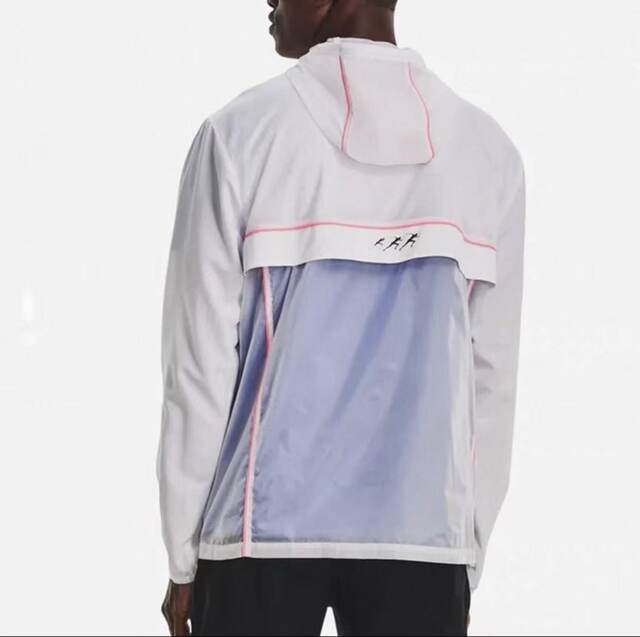 UA Under Armour Men's Hooded Woven Sports Running Jacket Jacket Sun Protection Skin Jacket ສີຂາວ 1374229