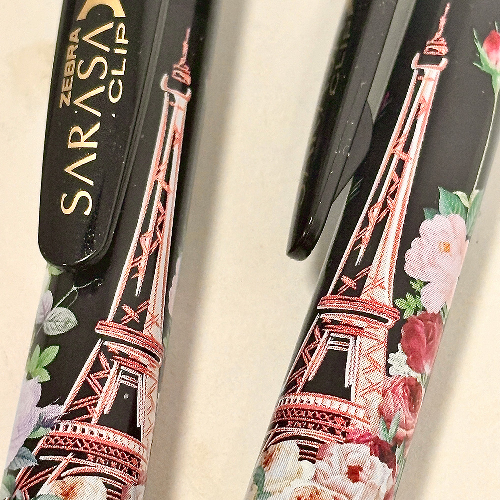 新品ZEBRA斑马法国盛开巴黎之铁塔玫瑰花朵限定中性笔限量版水笔