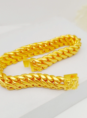 三马鞭手链男足金包银轻奢高级感