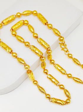 金包银全家福项链999包金车花链