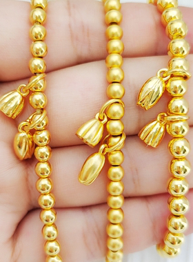 古法金包银两世欢莲蓬荷花手链