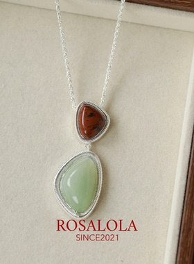 ROSALOLA 红笺青釉·复古新中式天然石项链·LOLA系列 051301