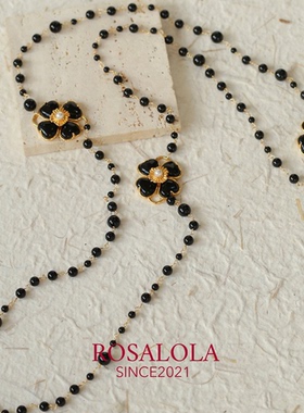 ROSALOLA 夜之花·法式复古老钱风花朵项链·LOLA系列 041903