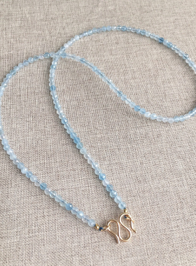 脖颈挂绳冰川蓝色清新项链佛牌链