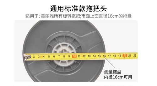 美丽雅旋转拖把头加厚替换装通用非纯棉墩布圆形免手洗吸水拖配件 - 图2