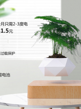 办公室情绪治愈工作创意小摆件解压稳定神器磁悬浮绿植盆栽花盆瓶