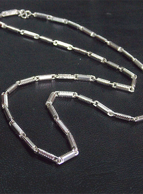 电镀霸气风竹节银链子