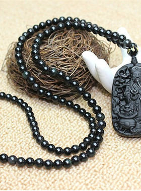 琉璃黑曜石玉器礼品水晶吊坠项链