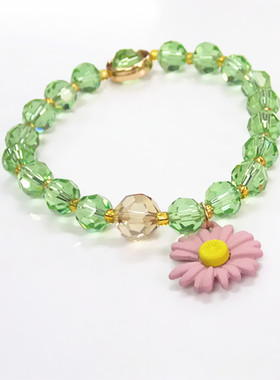 甜美风超仙小雏菊花朵吊坠手串