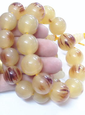 仿蜜蜡手串民族风牛角饰品佛珠