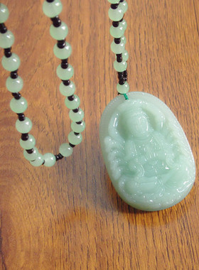 民族风马来玉千手观音浅绿毛衣链