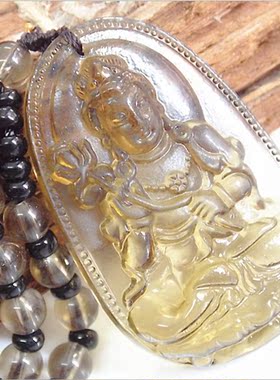 冰种黑曜石本命佛八大守护神吊坠